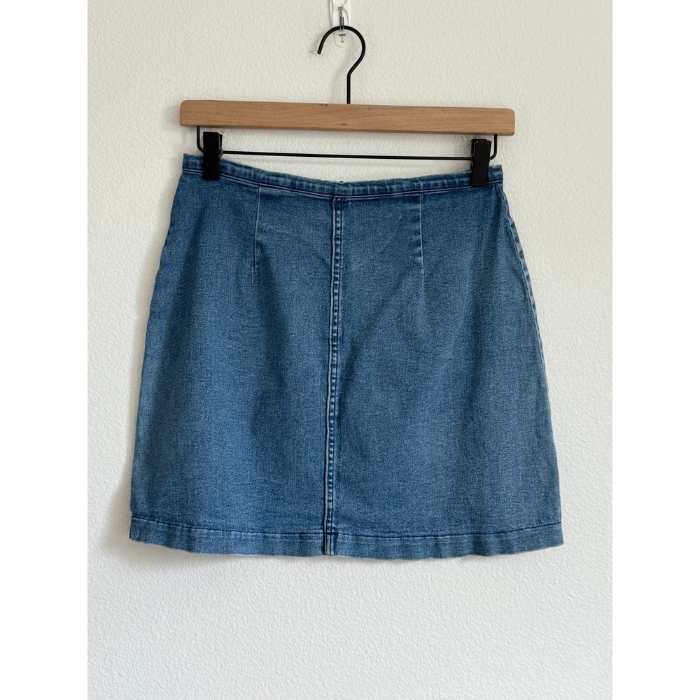 Vintage Xhilaration Y2K 90s Denim Mini Skirt A-Line Medium Wash Jean Skirt Sz 7